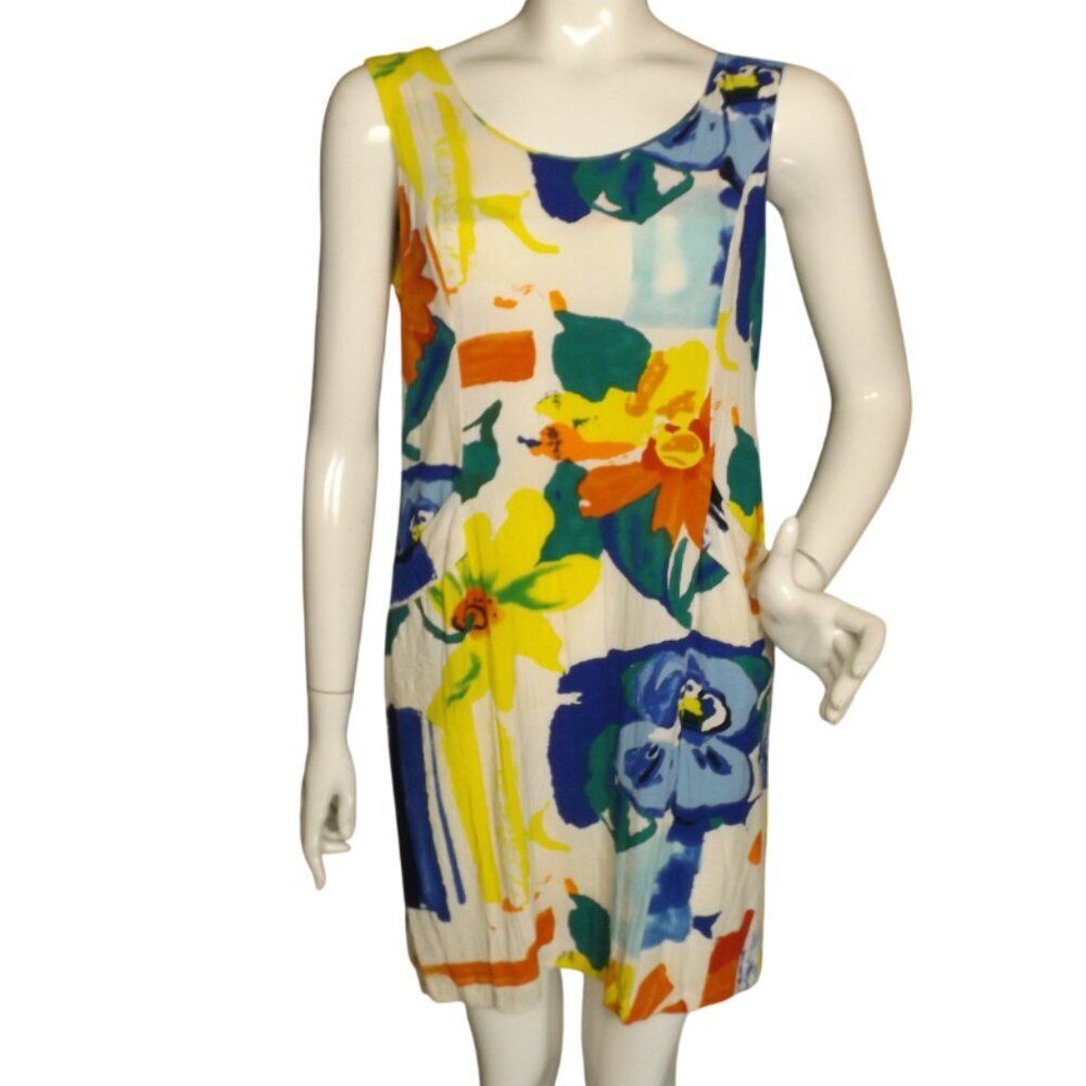 JAMS WORLD Dress, 11, Mini Length, Summer, Rayon, Bold Colors, Vintage, Pockets!